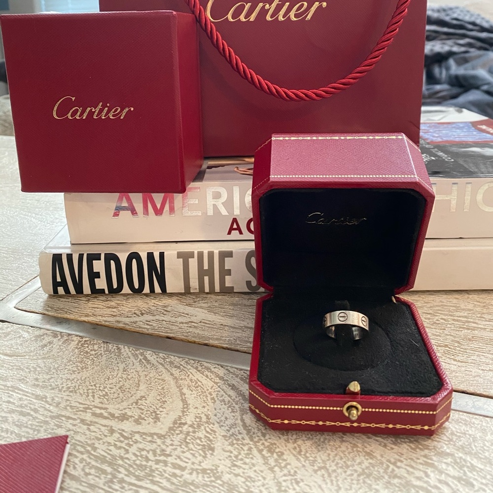 Vintage Cartier 18K White Gold Love Ring